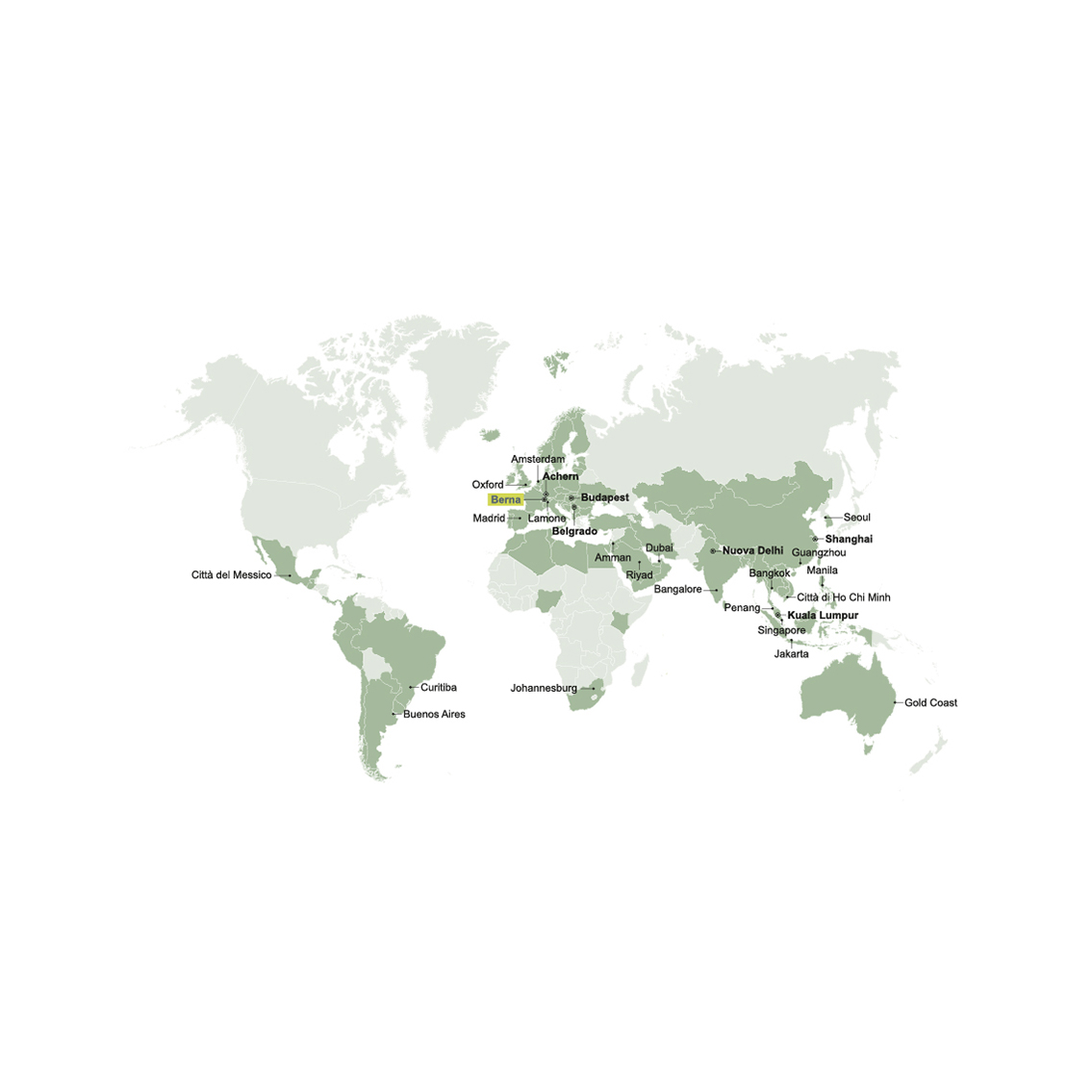 world map with all countrys we operate in